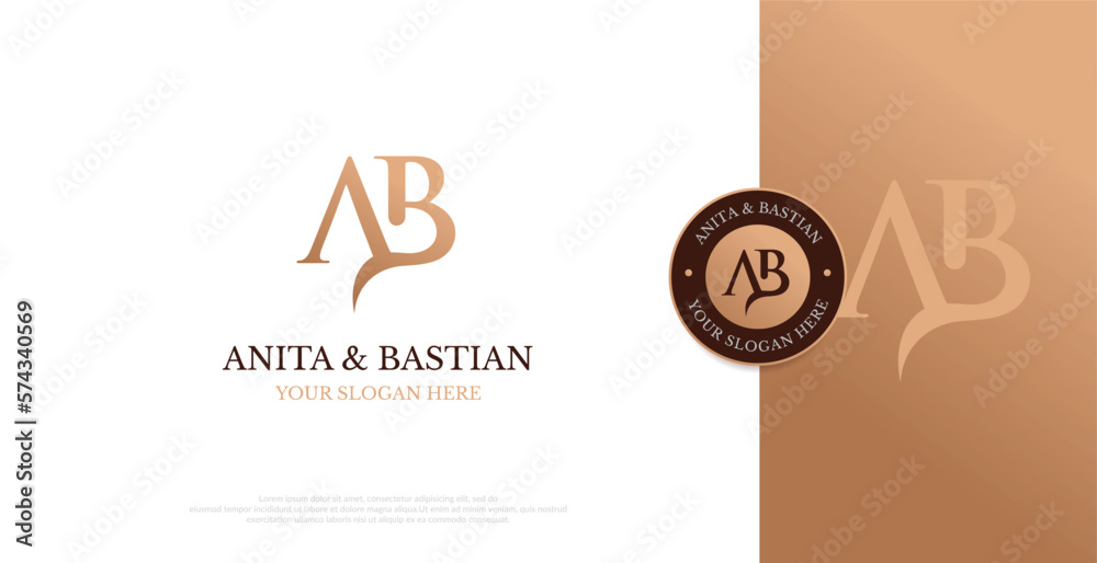 Initial AB Logo Design Vector 