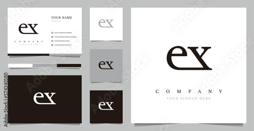 Initial EX Logo Design Vector 