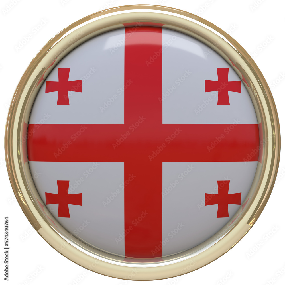 Obraz premium Badge with the flag of Georgia isolated on transparent background