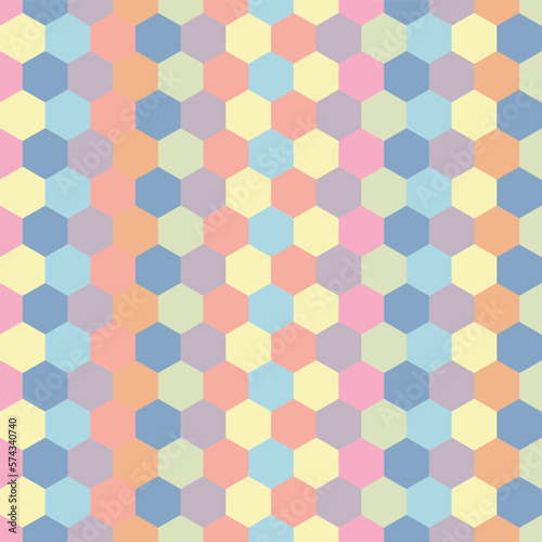 Wallpaper Mural Seamless pattern with Hexagon Pastel Color Torontodigital.ca