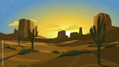 sunset in the desert