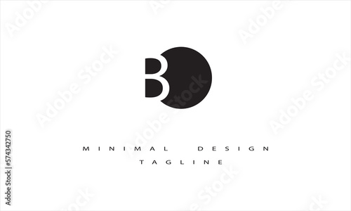 BO or OB Minimal Design Vector Art Illustration 