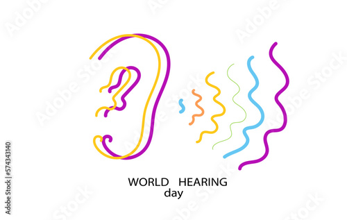 Social media horizontal banner template for World Hearing Day Concept Design.