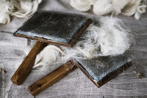 Vintage wooden wool carding comb. Pair of Hand Carders, wool carders felting, wool comb, carders with wooden handle. Vintage Pair Of Hand Wool Carders, Wool brushers.