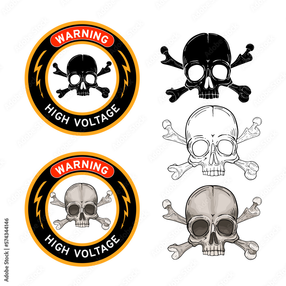 Warning high voltage sign or electrical safety sign Stock Vector ...