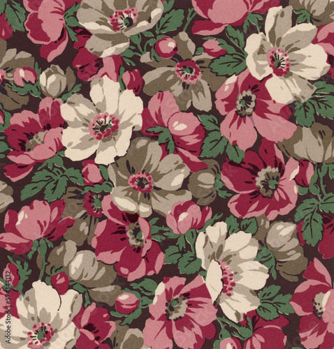 Vintage Floral Pattern Background - Botanical Pattern No.5