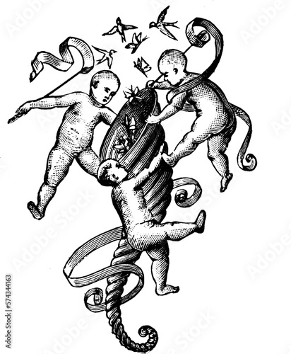 Unique Illustration of Three Cherubs 