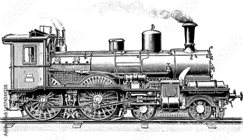 Detailed Illustration of an Old Steam Train No.4