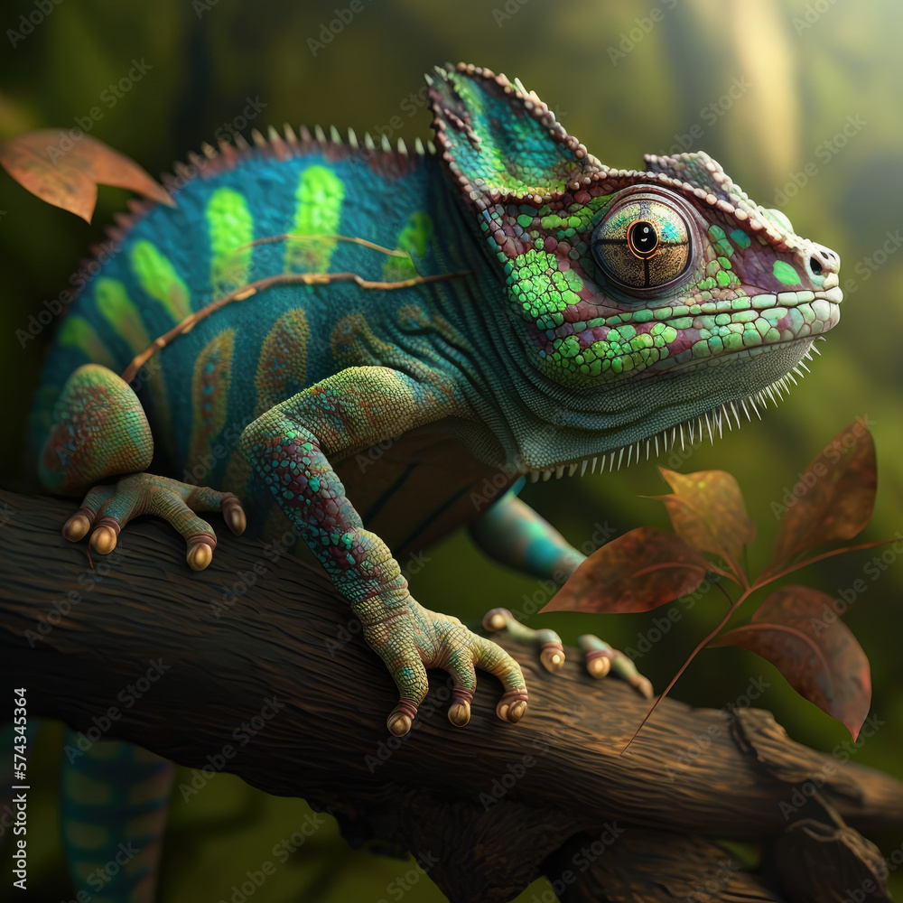 Obraz premium chameleon on a tree