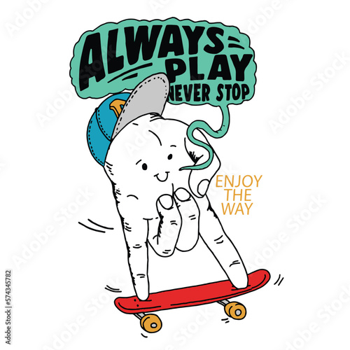 skateboard illustration and type for print