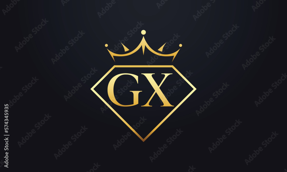 Diamond crown vector. Luxury queen logo for jewelry vector with letters