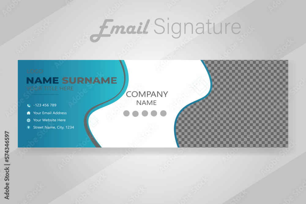 Modern and minimalist email signature or email footer template Modern and minimalist email signature or email footer template