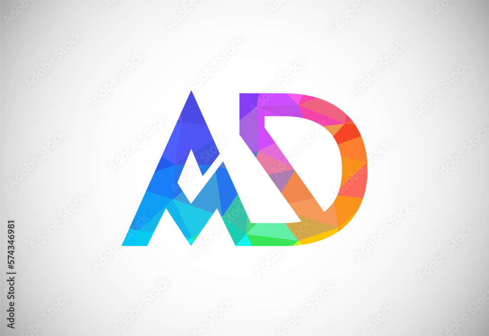 Initial Letter A D Low Poly Logo Design Vector Template. Graphic Alphabet Symbol For Corporate Business Identity Initial Letter A D Low Poly Logo Design Vector Template. Graphic Alphabet Symbol For Corporate Business Identity