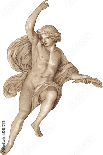 Vintage Illustration of a Sculpture of Man in Robes No.2