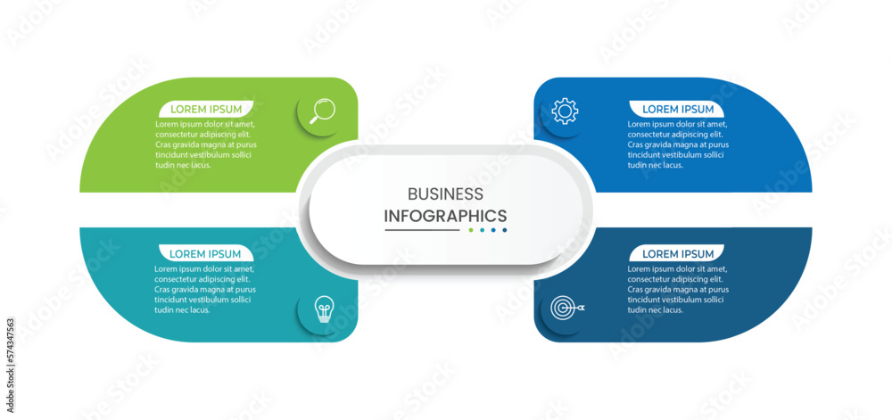 Modern infographic template. Creative circle element design with marketing icons. Business concept with 4 options, steps, sections. Modern infographic template. Creative circle element design with marketing icons. Business concept with 4 options, steps, sections.