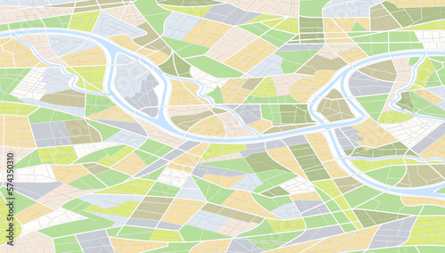 Location tracks dashboard. Isometric town roadmap. City streets and blocks, route distance data, path turns and destination tag or mark. City top view. Isometric