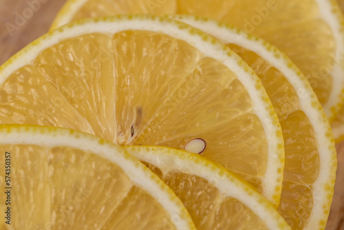 Juicy ripe lemon cut into pieces