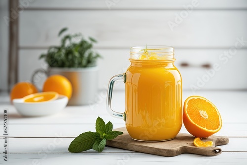 Fresh orange juice, Generative AI photo