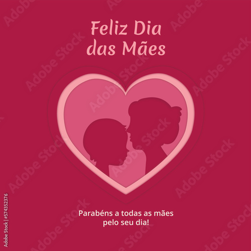 Arte de feliz dia das mães