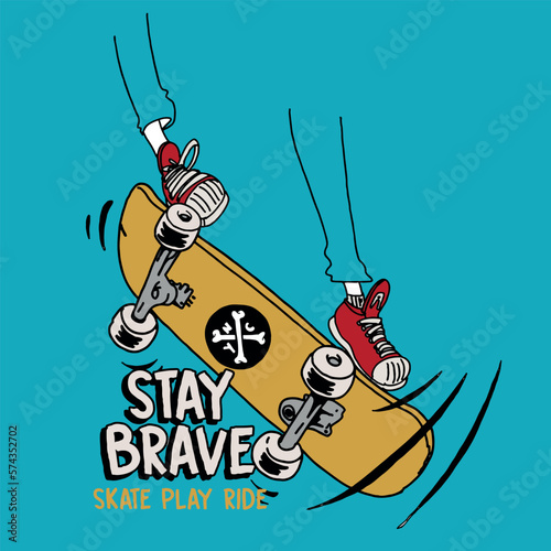 skateboard illustration and type for print