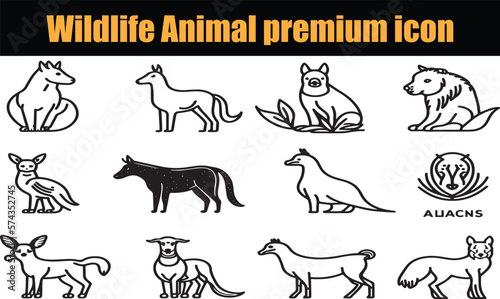 farm animals collection | Wildlife animals premium vector icons set | Animals Line Vector Icons | animal silhouette vector