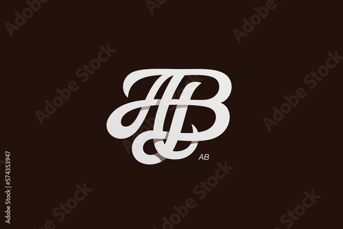 Letter A and B Monogram Logo Design Vector