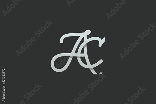 Letter A and C Monogram Logo Design Vector