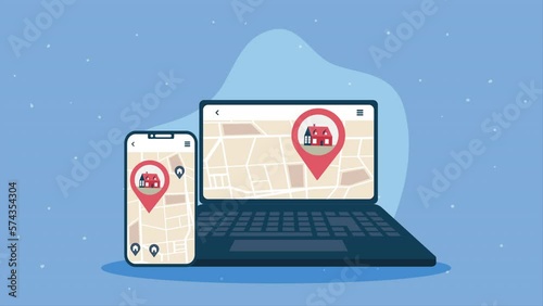 real estate service in laptop
