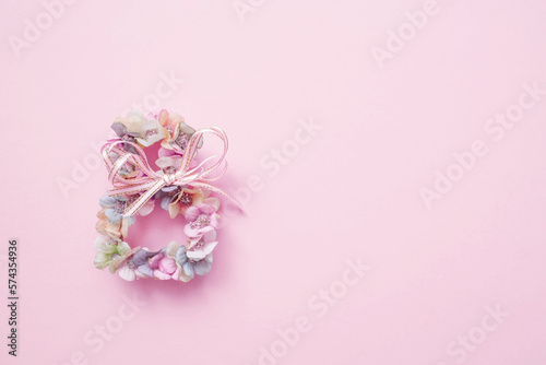 International Women's Day. Banner, flyer, beautiful postcard for March 8. Flowers in the shape of the number eight on a pink background. © Юлия Клюева