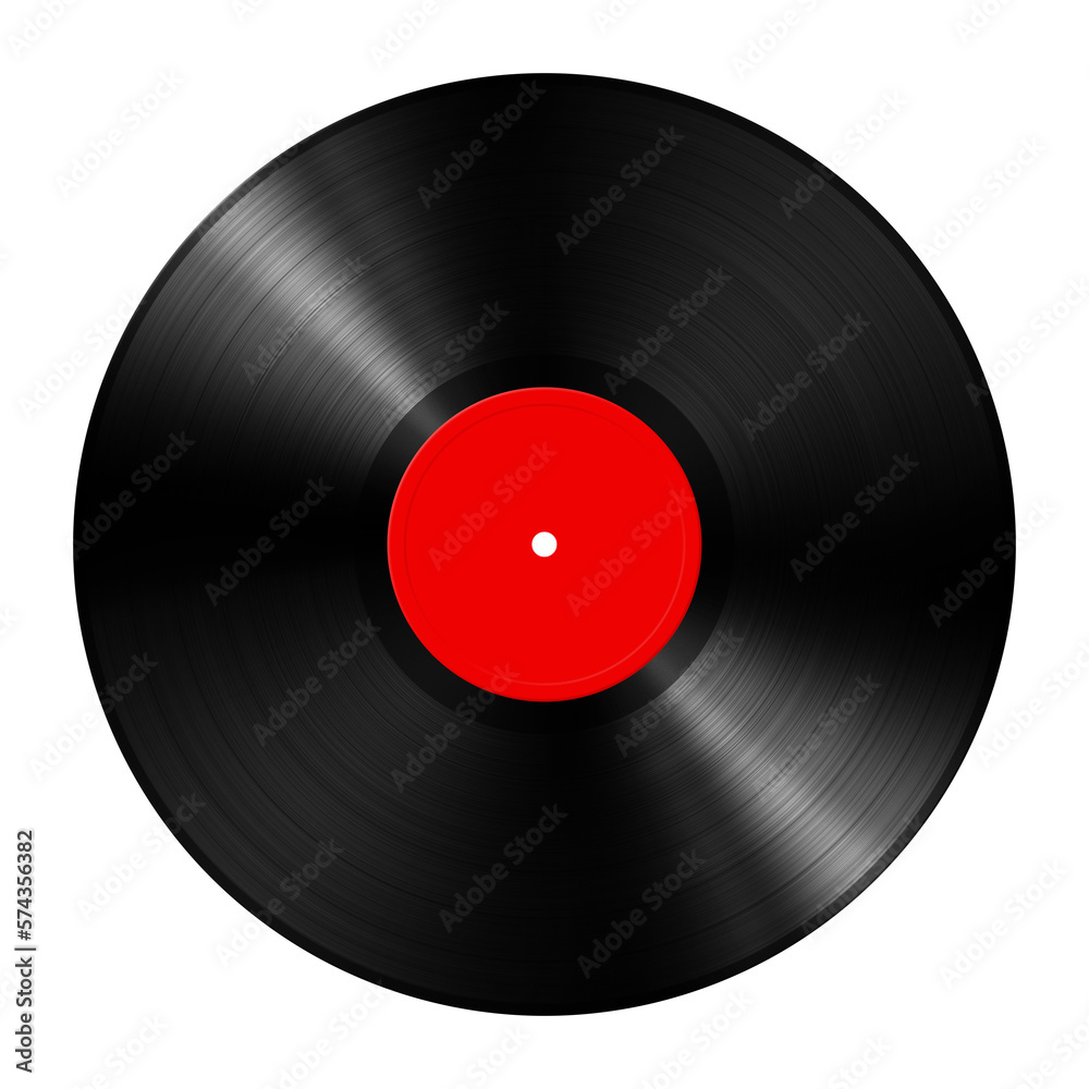 Red vinyl record isolated on white background Red vinyl record isolated on white background