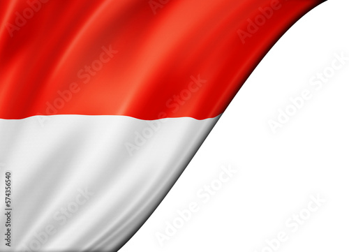 Indonesian flag isolated on white banner