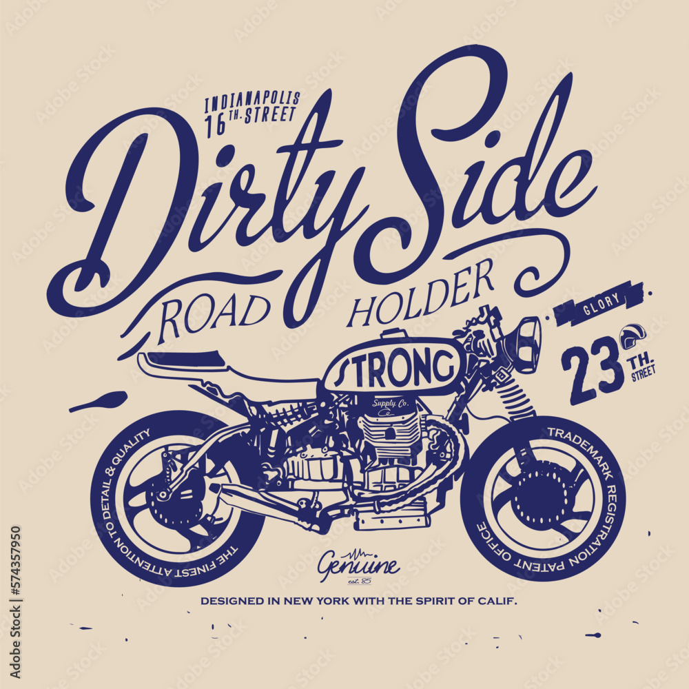 Fototapeta premium motorcycle illustration and type for print
