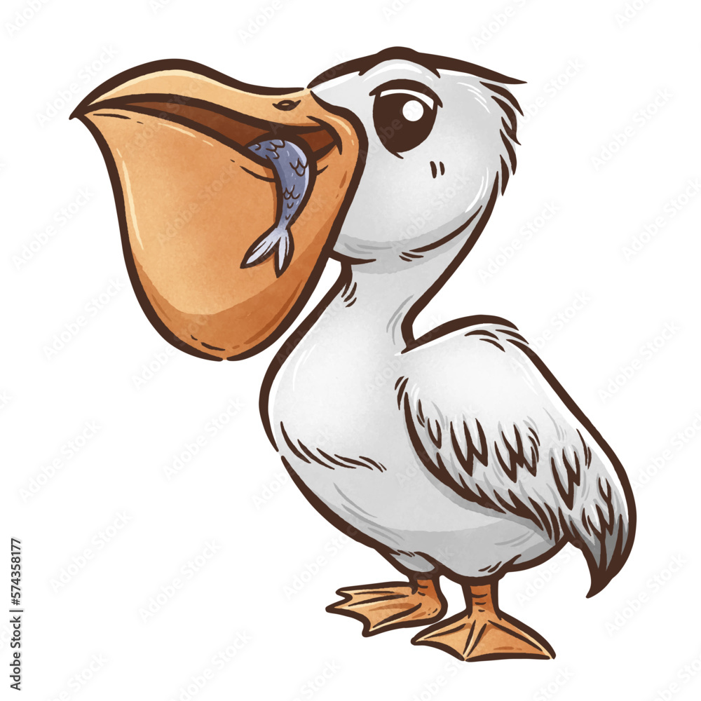 Vector Illustration Of Cartoon Pelican Stock Vector Adobe Stock