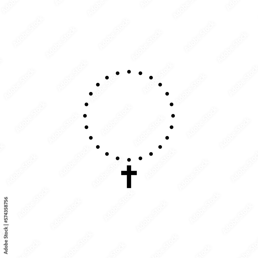 Christian cross on chain icon isolated on white background. Christian cross on chain icon isolated on white background.