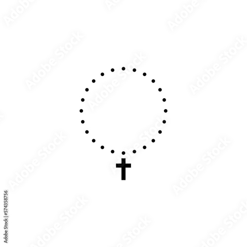  Christian cross on chain icon isolated on white background. 