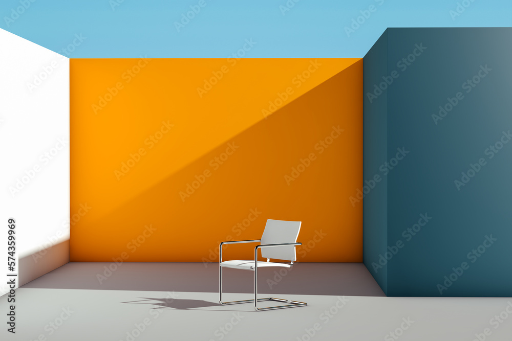 Modern minimalist space with a chair Modern minimalist space with a chair