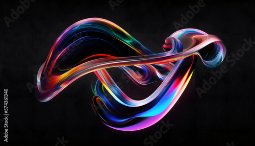 3d rendering Curve Dynamic Fluid Liquid Wallpaper. Light Pastel Cold Color Colorful Swirl Gradient Mesh. Bright Pink Vivid Vibrant Smooth Surface. Blurred Water Multicolor Neon Sky Gradient Background © MAJGraphics