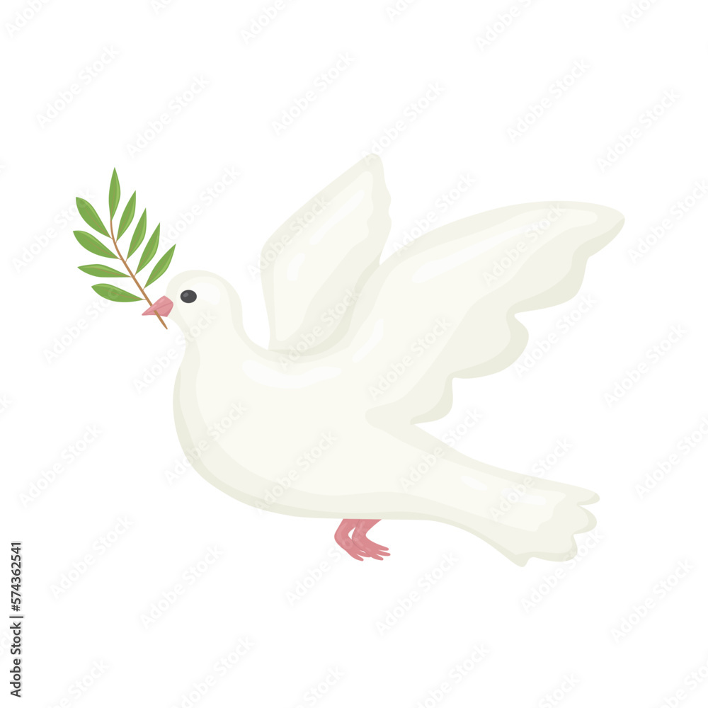 white dove with olive twig, symbol of peace, freedom and Holy Spirit -vector illustration white dove with olive twig, symbol of peace, freedom and Holy Spirit -vector illustration