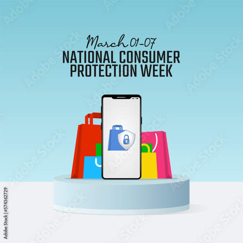 vector graphic of national consumer protection week good for national consumer protection week celebration. flat design. flyer design.flat illustration.