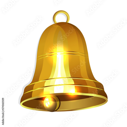 Bell of gold color with a bright sheen.