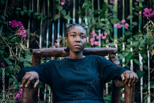 Portrait of a queer masculine black woman