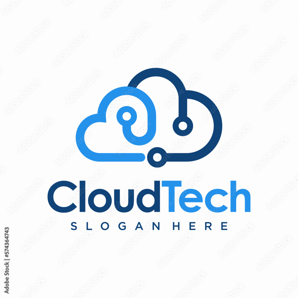 Modern Cloud logo designs concept vector, Cloud Tech logo template, Technology logo symbol icon template Modern Cloud logo designs concept vector, Cloud Tech logo template, Technology logo symbol icon template