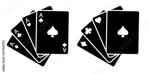Playing cards. Card fan. Vector icons isolated on white background.