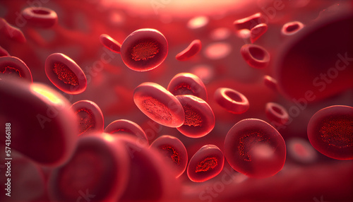 human red blood cells in macro version photo