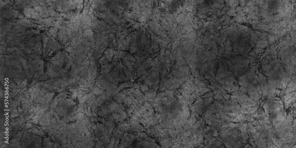 Textured background of old raw cement or black plaster wall with stains and cracks