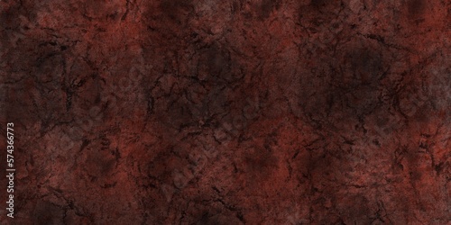 Textured background of old raw cement or dark orange plaster wall with stains and cracks