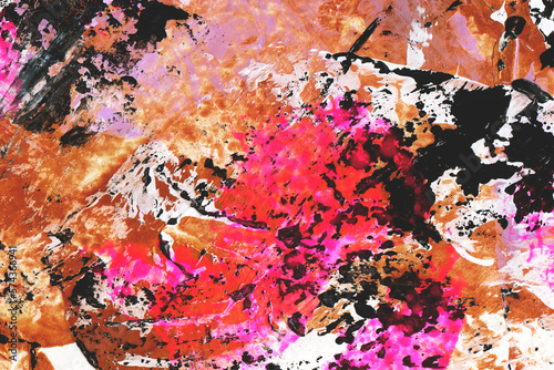 Hand drawn abstract multicolored acrylic texture. Colourful background.
