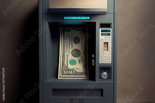 Withdrawing dollars from ATM, realistic. Generative Ai