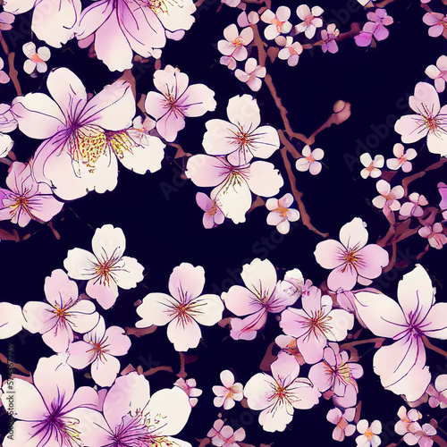 Seamless floral background. Ai Generated