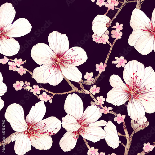 Seamless floral background. Ai Generated